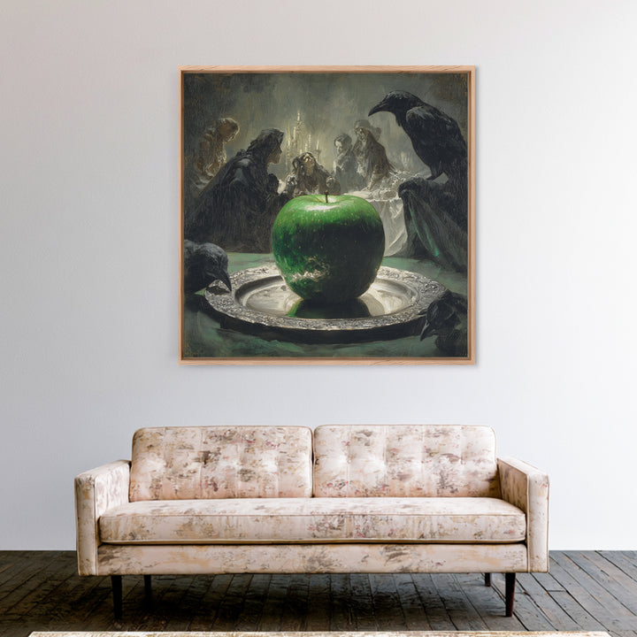 The Poisoned Apple, Decadent Gothic Art, Square Wall Art, Macabre Wall Art, Canvas Print, Halloween Wall Art, Gothic Home Decor