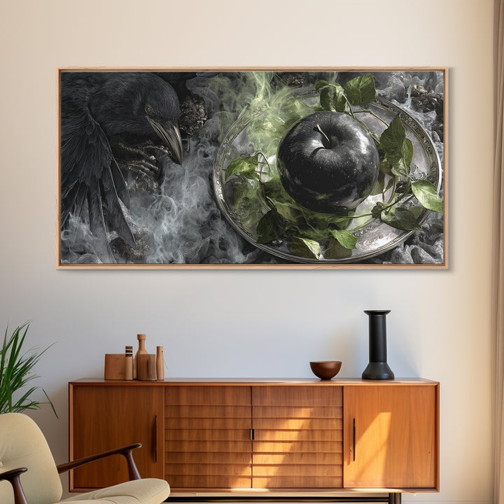 The Poisoned Apple, Grotesque Carnival Art, Wide Panoramic Art, Macabre Wall Art, Framed Canvas Print, Halloween Wall Art