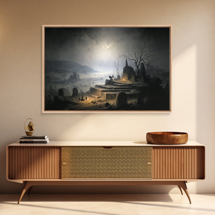 The Haunted Music Box, Romantic Gothic Landscape, Landscape Wall Art, Gothic Horror Wall Art, Framed Canvas Print