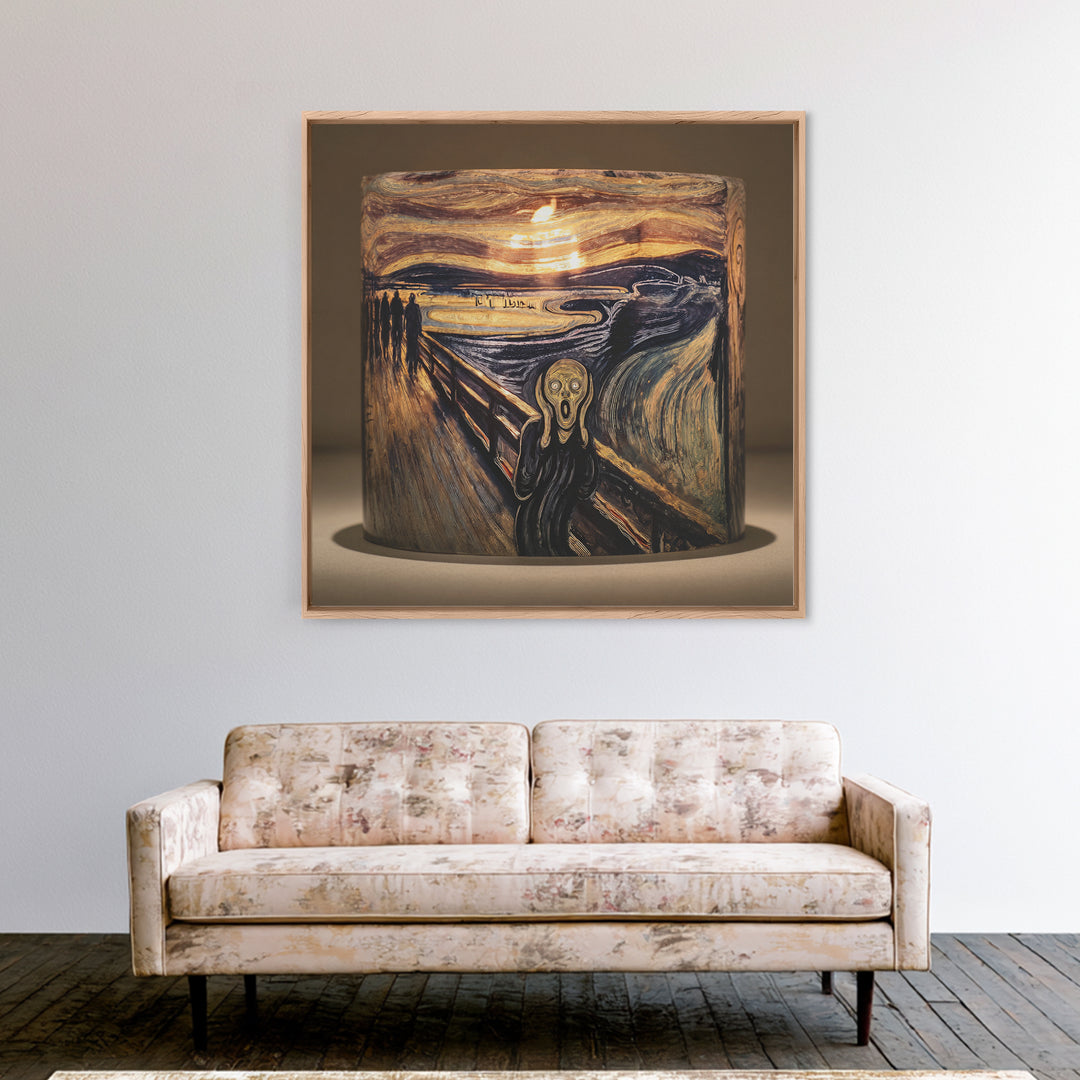 The Black Wax Candle, Expressionist Gothic Art, Square Wall Art, Dark Fantasy Wall Art, Framed Canvas Print, Halloween Wall Art