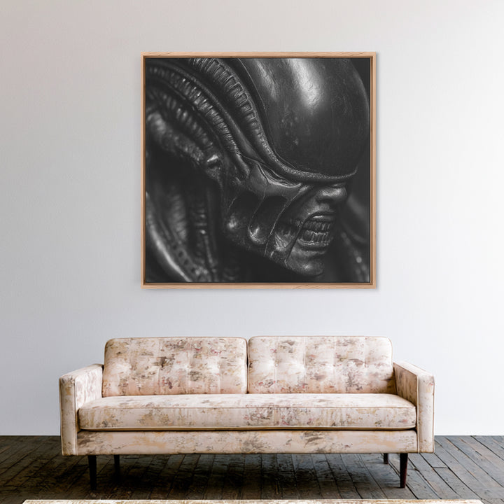 The Black Wax Candle, Biomechanical Horror Art, Square Wall Art, Macabre Wall Art, Canvas Print, Halloween Wall Art, Halloween Decor