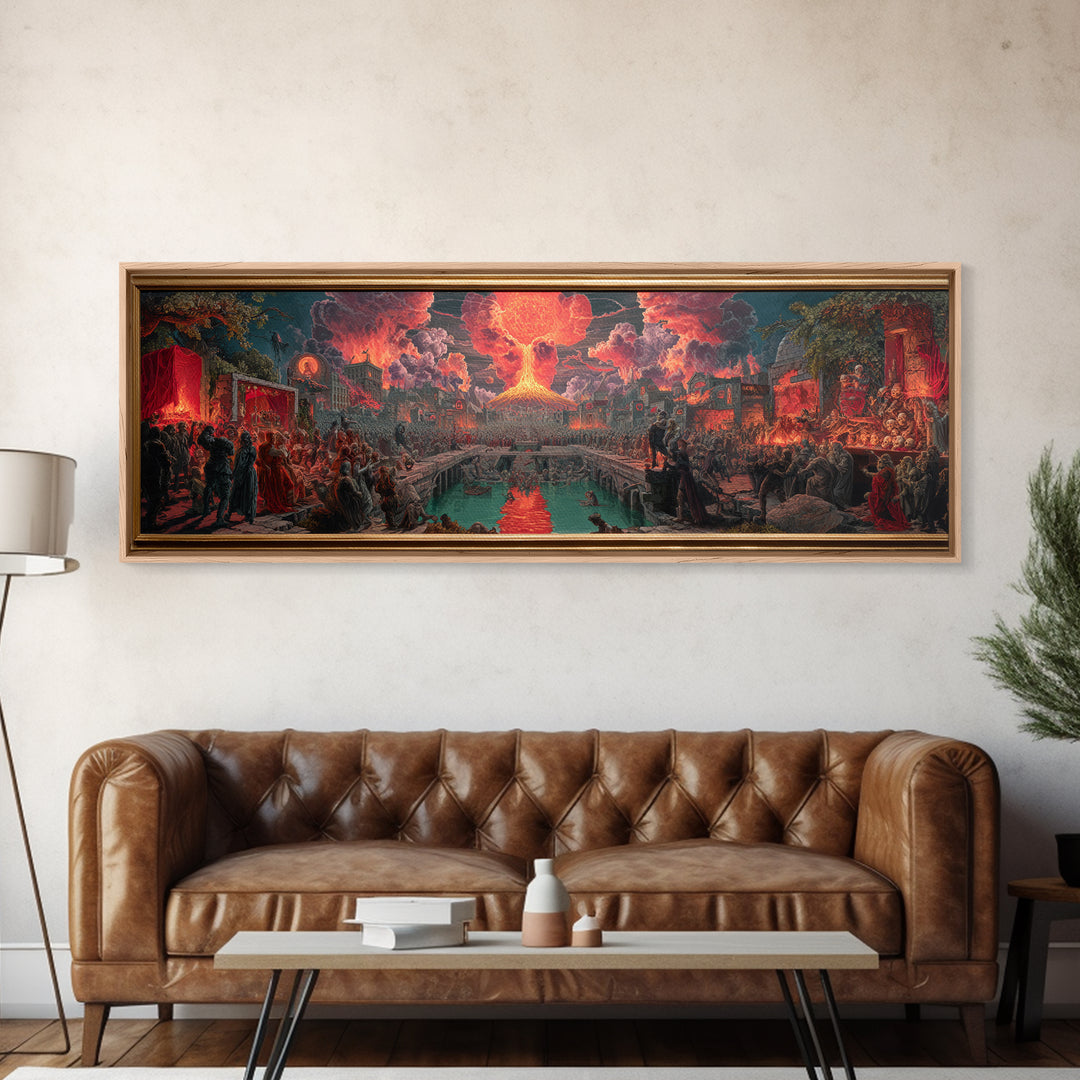 The Coffin Key, Apocalyptic Romantic Art, Extra Wide Wall Art, Gothic Horror Wall Art, Canvas Print, Halloween Wall Art, Seasonal Home Decor