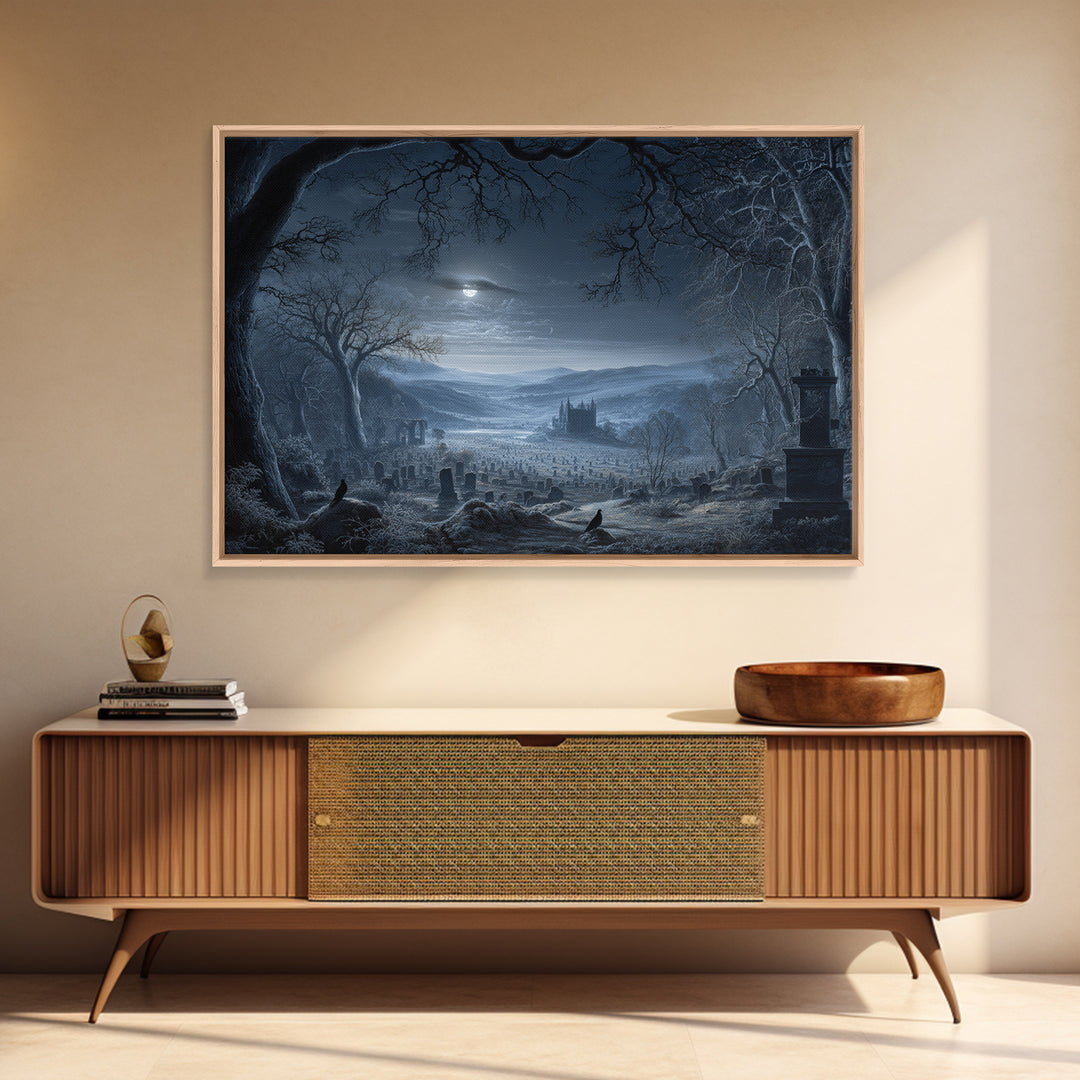 The Antique Spirit Board, Romantic Gothic Landscape, Landscape Wall Art, Dark Fantasy Wall Art, Framed Canvas Print