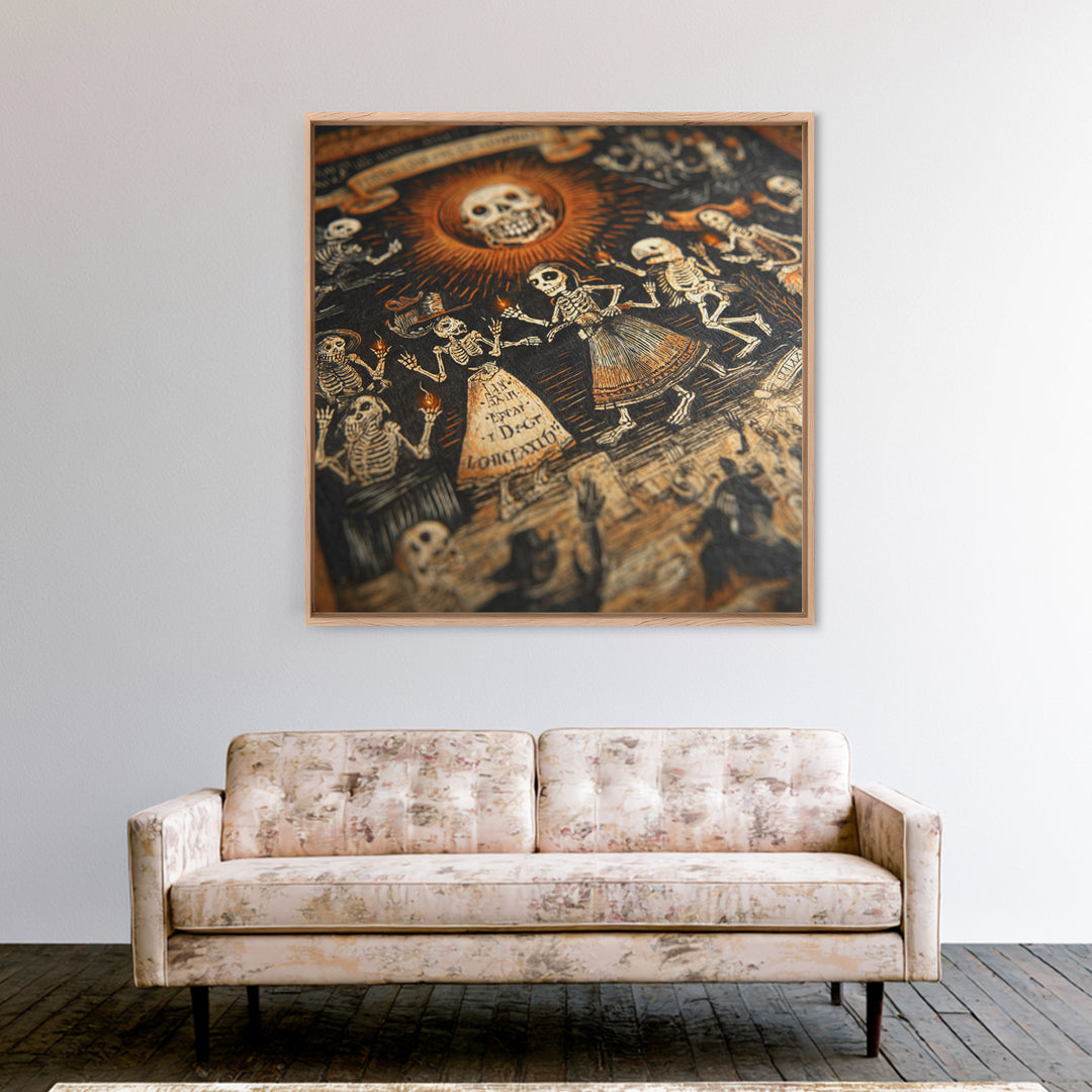 The Antique Spirit Board, Macabre Folk Print Art, Square Wall Art, Gothic Horror Wall Art, Canvas Print, Halloween Wall Art