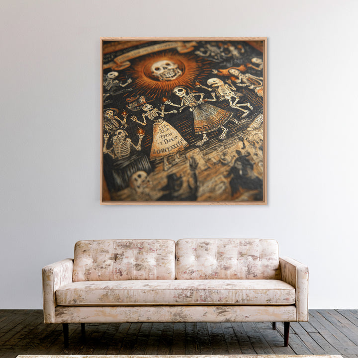 The Antique Spirit Board, Macabre Folk Print Art, Square Wall Art, Gothic Horror Wall Art, Canvas Print, Halloween Wall Art