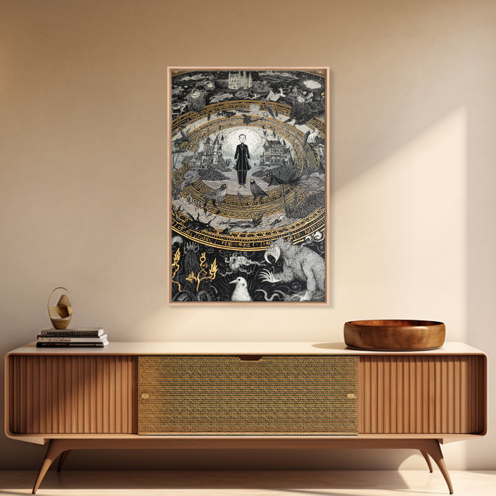 The Antique Spirit Board, Victorian Macabre Art, Vertical Wall Art, Gothic Horror Wall Art, Canvas Print, Halloween Wall Art
