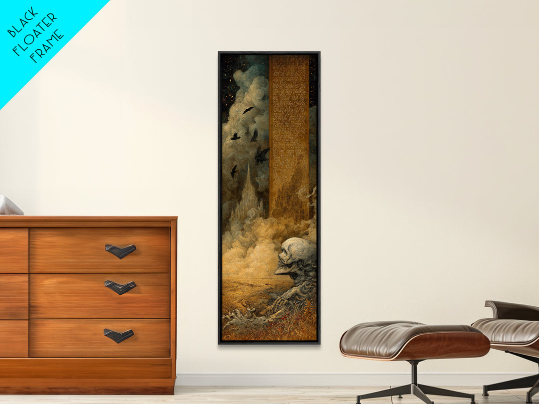 The Antique Spirit Board, Surreal Apocalyptic Art, Tall Narrow Wall Art, Dark Fantasy Wall Art, Canvas Print, Halloween Wall Art