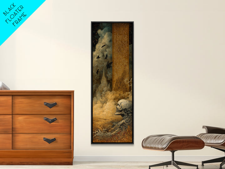 The Antique Spirit Board, Surreal Apocalyptic Art, Tall Narrow Wall Art, Dark Fantasy Wall Art, Canvas Print, Halloween Wall Art
