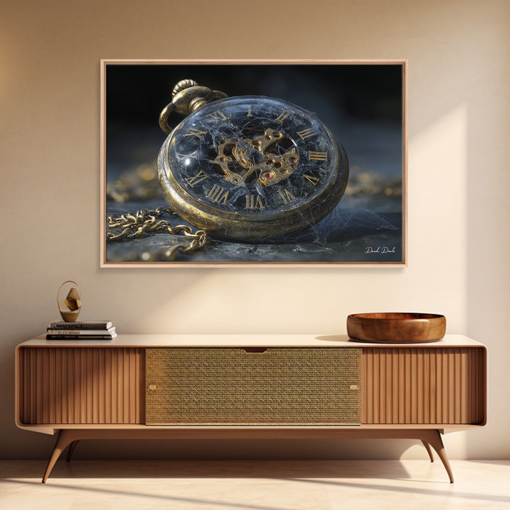 The Cursed Pocket Watch, Romantic Gothic Landscape, Landscape Wall Art, Dark Fantasy Wall Art, Canvas Print, Halloween Wall Art