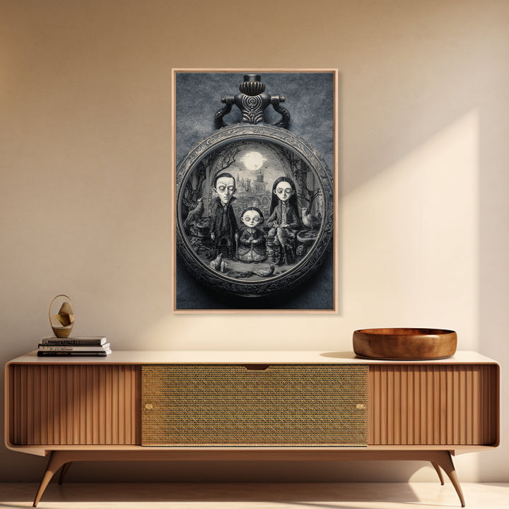 The Cursed Pocket Watch, Victorian Macabre Art, Vertical Wall Art, Gothic Horror Wall Art, Canvas Print, Halloween Wall Art