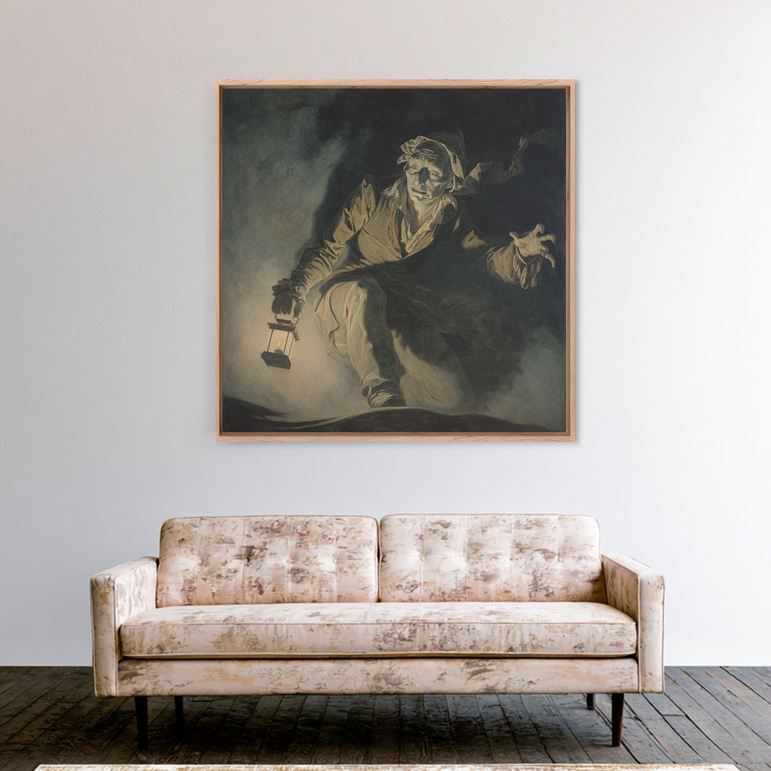 The Bone-Handled Lantern, Gothic Nightmare Art, Square Wall Art, Gothic Horror Wall Art, Canvas Print, Halloween Wall Art