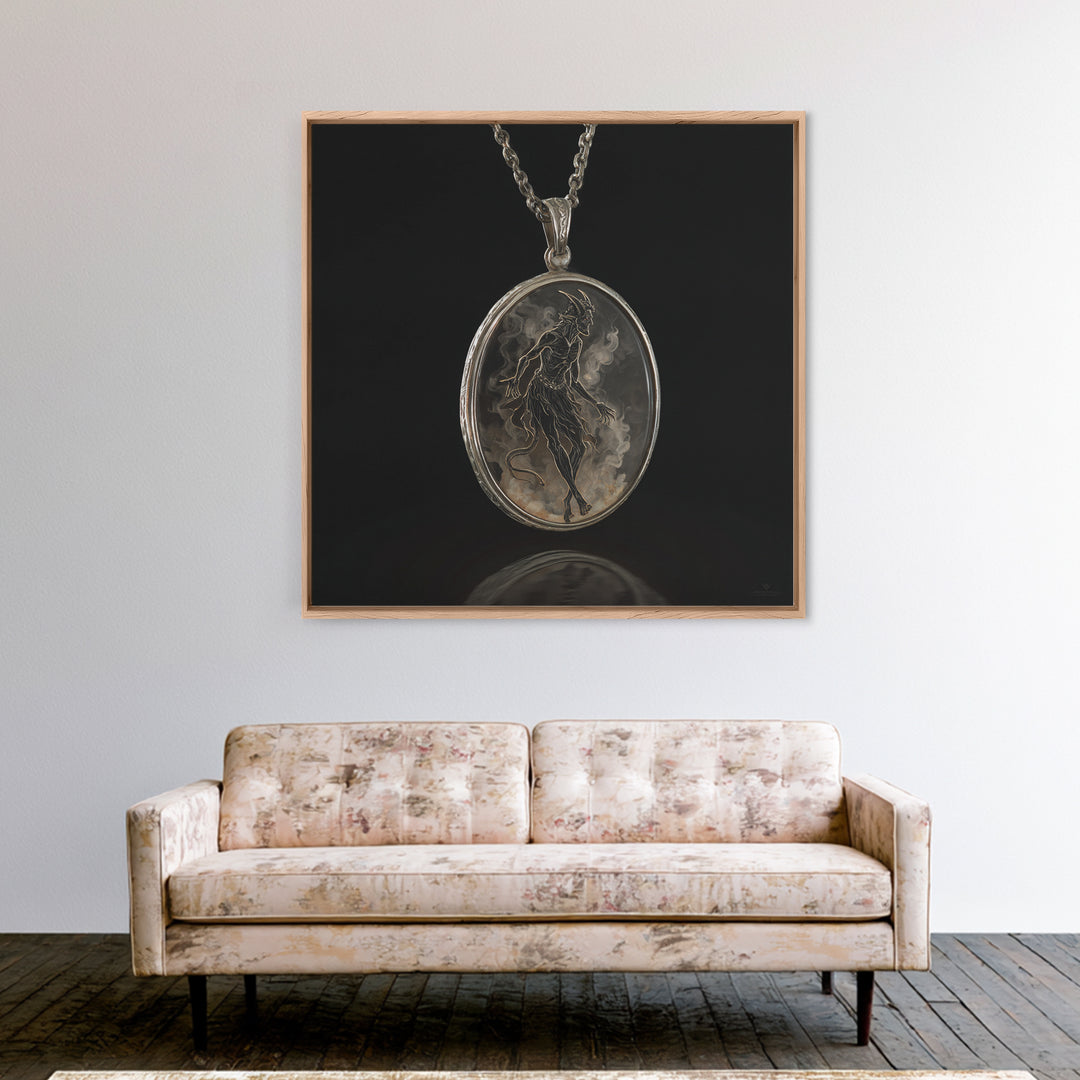 The Moonstone Amulet, Dark Symbolist Art, Square Wall Art, Dark Fantasy Wall Art, Canvas Print, Halloween Wall Art