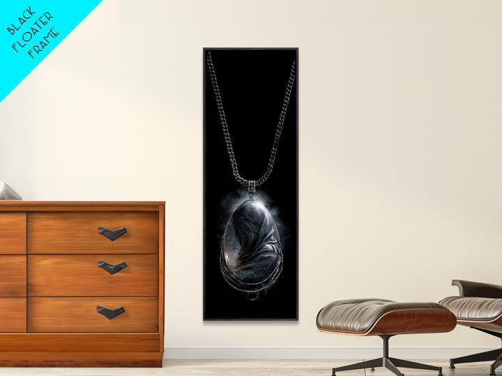 The Moonstone Amulet, Surreal Apocalyptic Art, Tall Narrow Wall Art, Gothic Horror Wall Art, Canvas Print, Halloween Wall Art