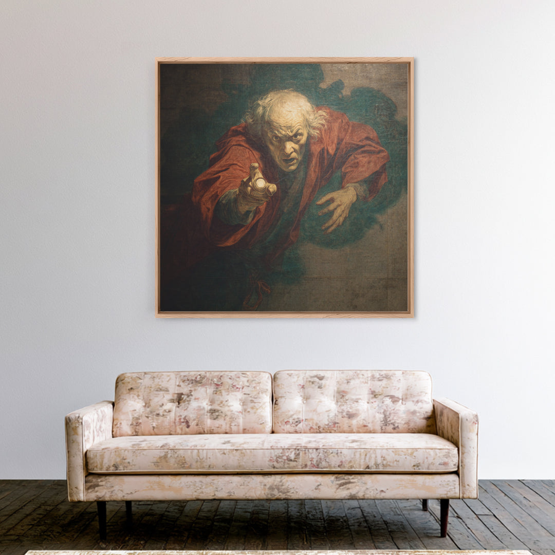 The Haunted Portrait, Dark Renaissance Art, Square Wall Art, Dark Fantasy Wall Art, Canvas Print, Halloween Wall Art