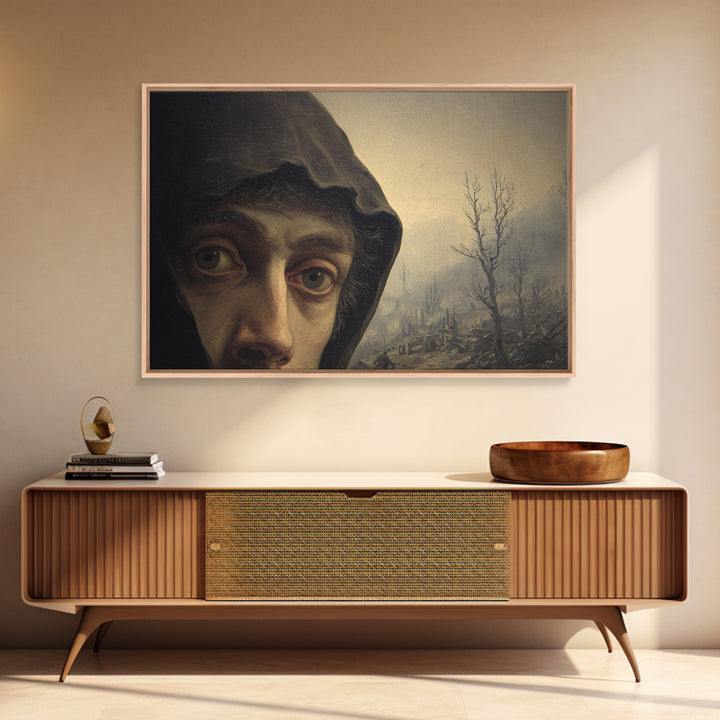 The Haunted Portrait, Romantic Gothic Landscape, Landscape Wall Art, Dark Fantasy Wall Art, Canvas Print, Halloween Wall Art