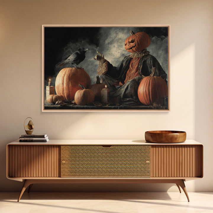 Vintage Orange-And-Black Halloween, Gothic Nightmare Art, Landscape Wall Art, Dark Fantasy Wall Art, Canvas Print, Halloween Wall Art