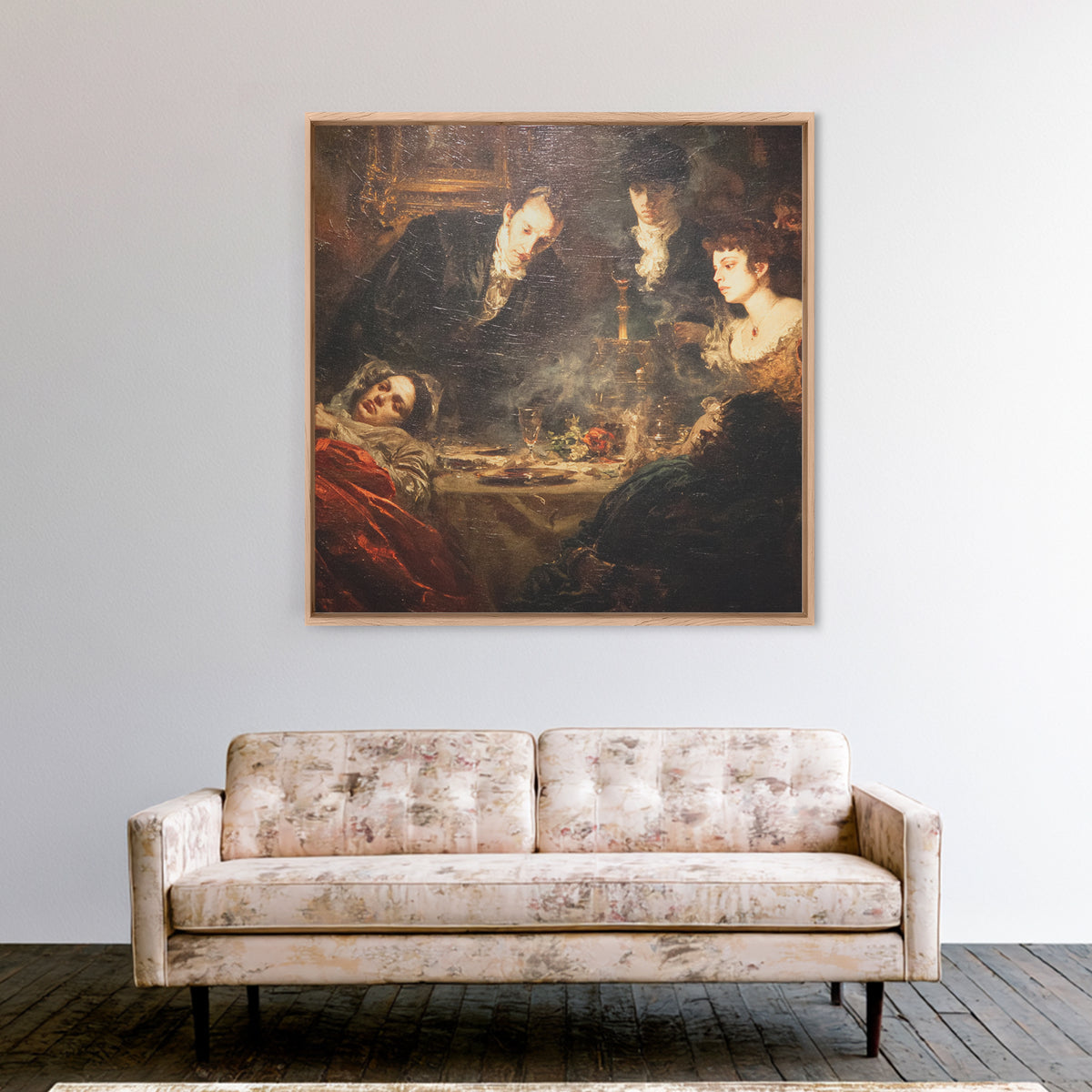Victorian Mourning Halloween, Gothic Nightmare Art, Square Wall Art, Dark Fantasy Wall Art, Framed Canvas Print, Halloween Wall Art