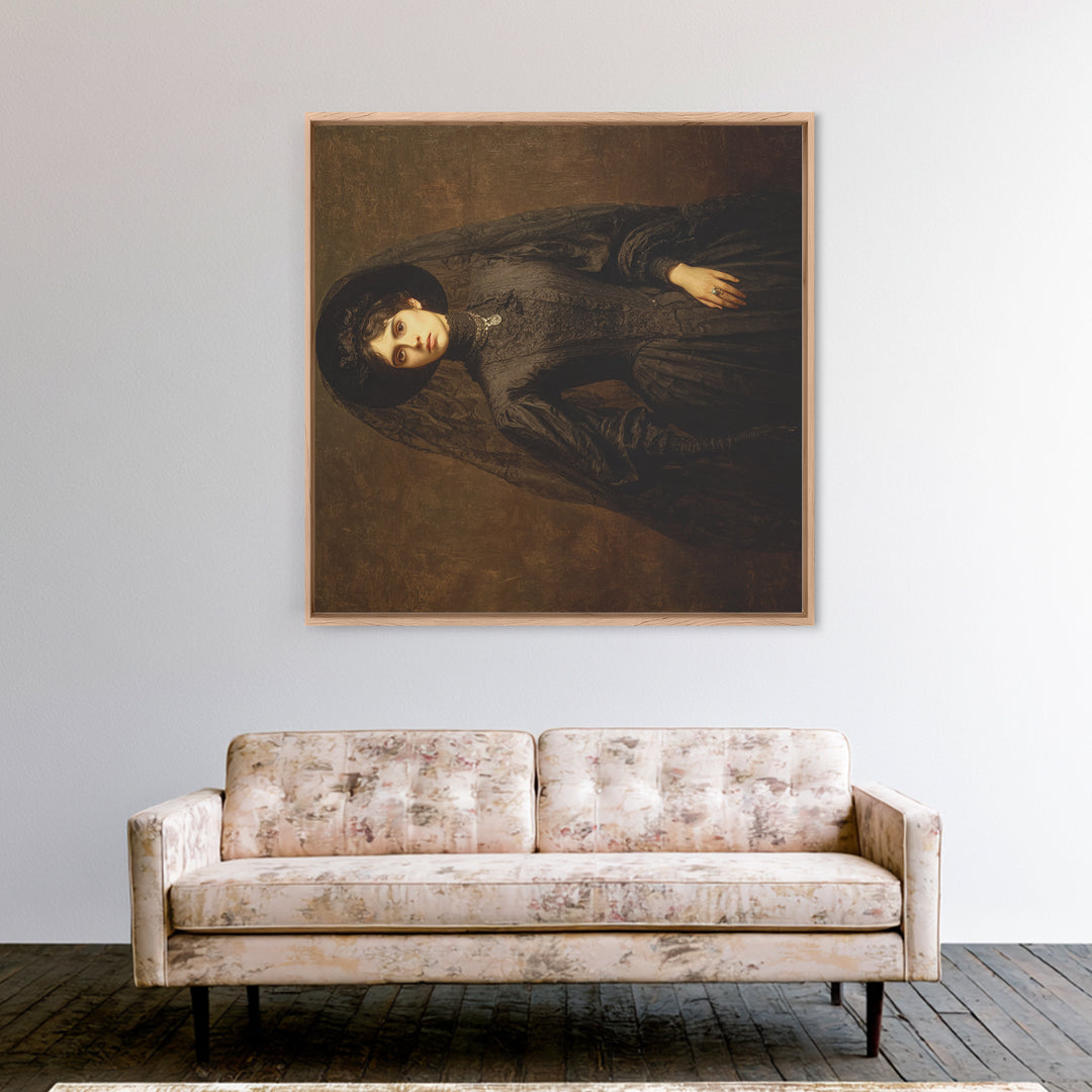 Victorian Mourning Halloween, Dark Symbolist Art, Square Wall Art, Macabre Wall Art, Canvas Print, Halloween Wall Art