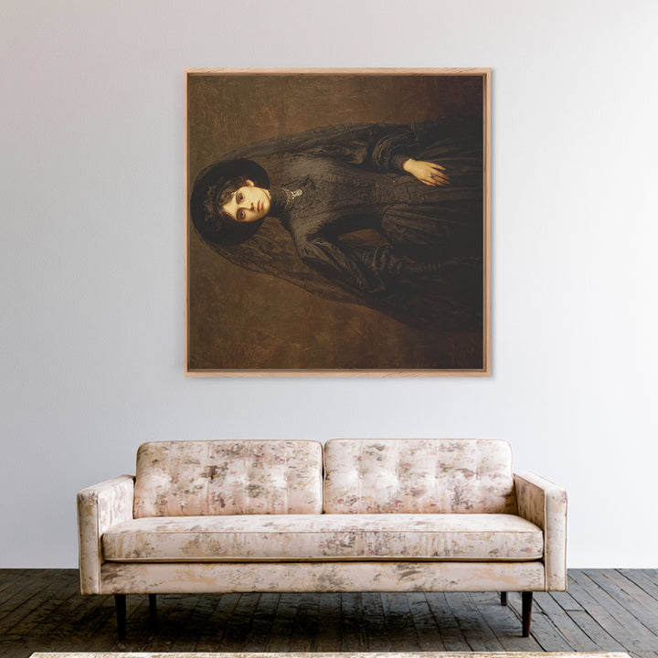 Victorian Mourning Halloween, Dark Symbolist Art, Square Wall Art, Macabre Wall Art, Canvas Print, Halloween Wall Art