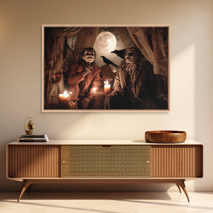 1950s Halloween Nostalgia, Gothic Nightmare Art, Landscape Wall Art, Gothic Horror Wall Art, Framed Canvas Print, Halloween Wall Art
