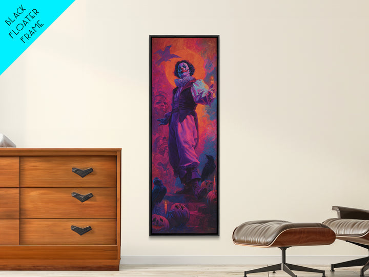 1980s Neon Horror, Gothic Nightmare Art, Tall Narrow Wall Art, Gothic Horror Wall Art, Framed Canvas Print, Halloween Wall Art