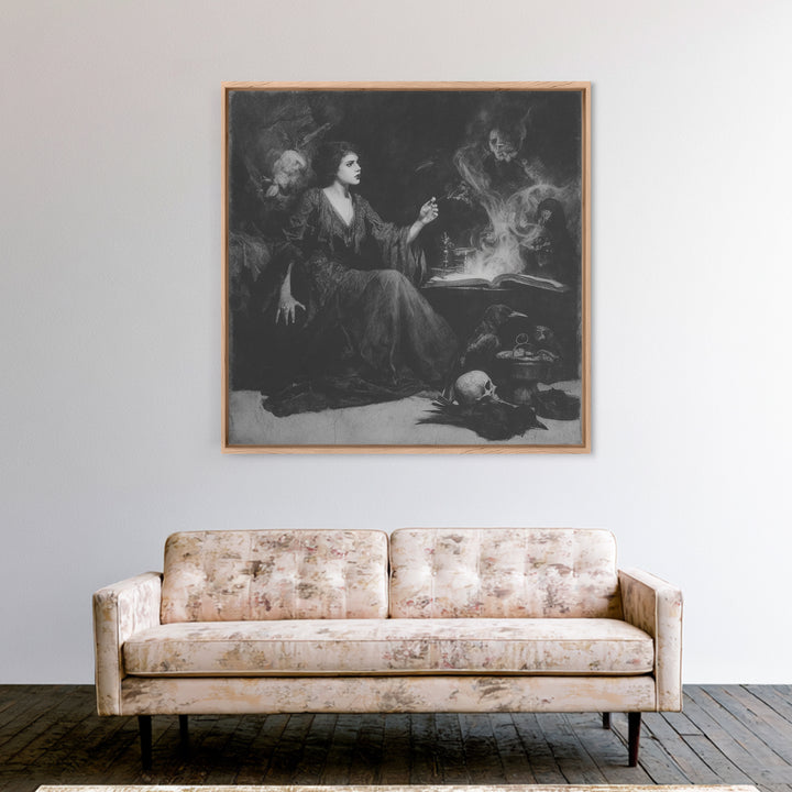 Dark Academia Halloween, Symbolist Dream Art, Square Wall Art, Dark Halloween Decor, Canvas Print, Halloween Wall Art