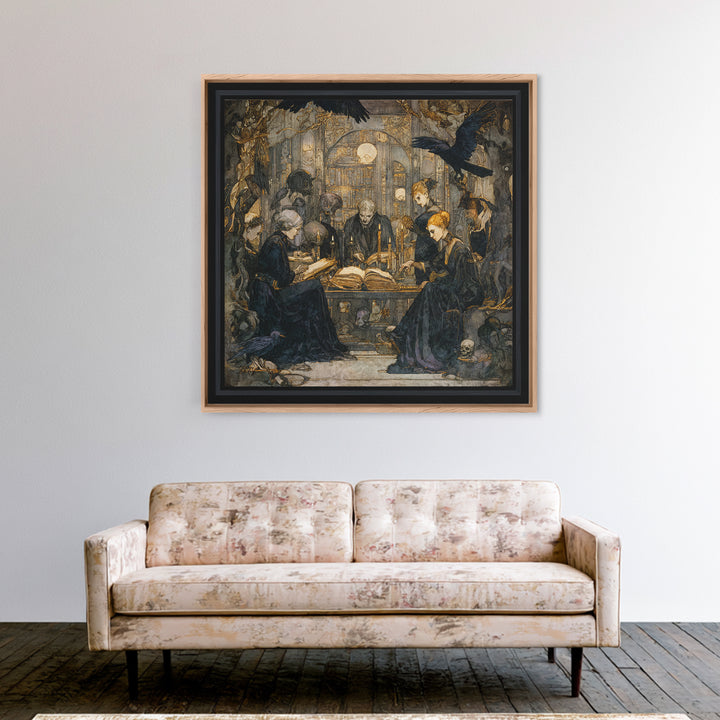 Dark Academia Halloween, Dark Symbolist Art, Square Wall Art, Dark Fantasy Wall Art, Framed Canvas Print, Halloween Wall Art