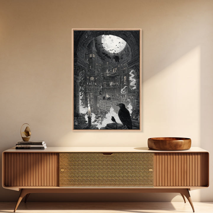 Dark Academia Halloween, Victorian Macabre Art, Vertical Wall Art, Dark Halloween Decor, Framed Canvas Print, Halloween Wall Art