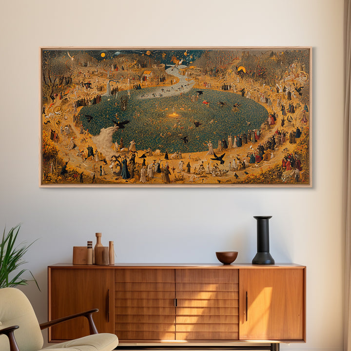 Occult Harvest Festival, Northern Renaissance Horror, Wide Panoramic Art, Macabre Wall Art, Canvas Print, Halloween Wall Art