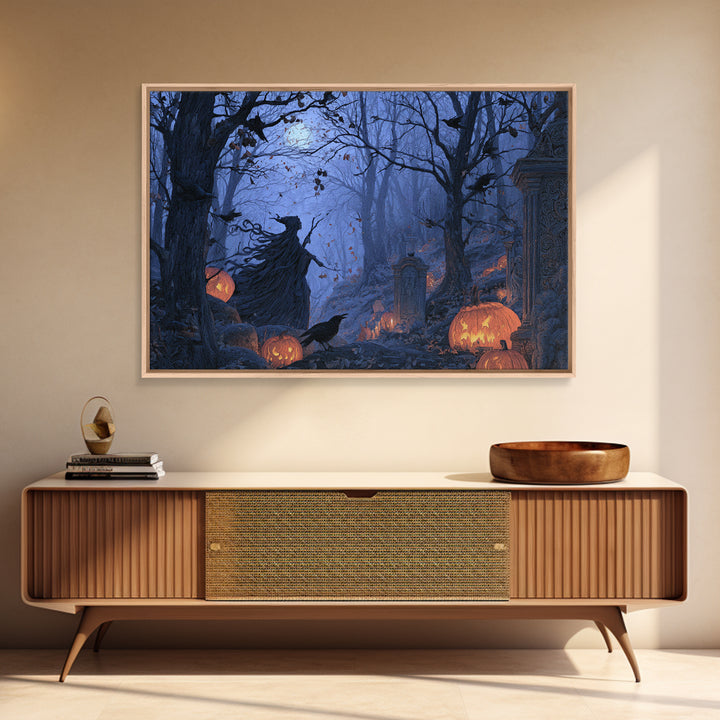 Enchanted Woodland Halloween, Romantic Gothic Landscape, Landscape Wall Art, Gothic Horror Wall Art, Framed Canvas Print