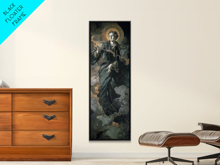 Gothic Romance, Dark Renaissance Art, Tall Narrow Wall Art, Macabre Wall Art, Framed Canvas Print, Halloween Wall Art