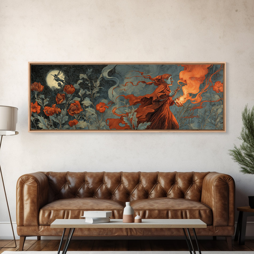 The Poison Garden, Visionary Gothic Art, Extra Wide Wall Art, Macabre Wall Art, Canvas Print, Halloween Wall Art, Gothic Home Decor