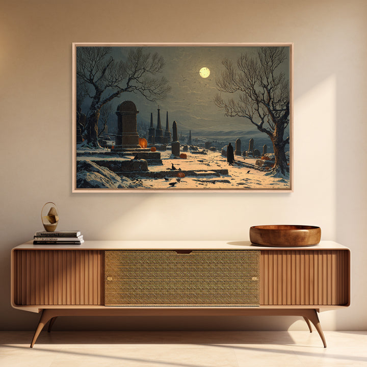 Frozen Halloween, Romantic Gothic Landscape, Landscape Wall Art, Macabre Wall Art, Canvas Print, Halloween Wall Art