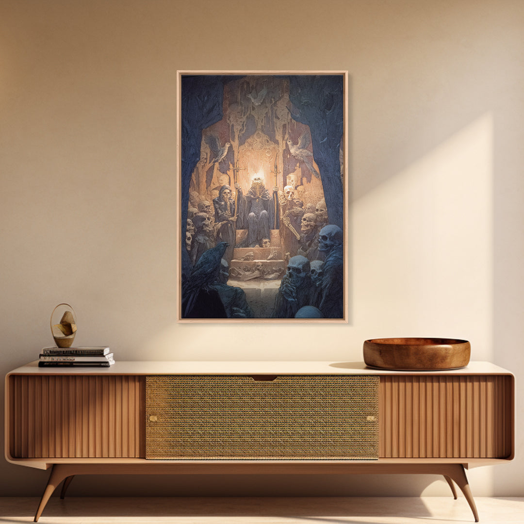 The Necromancer Queen, Expressionist Gothic Art, Vertical Wall Art, Gothic Horror Wall Art, Canvas Print, Halloween Wall Art