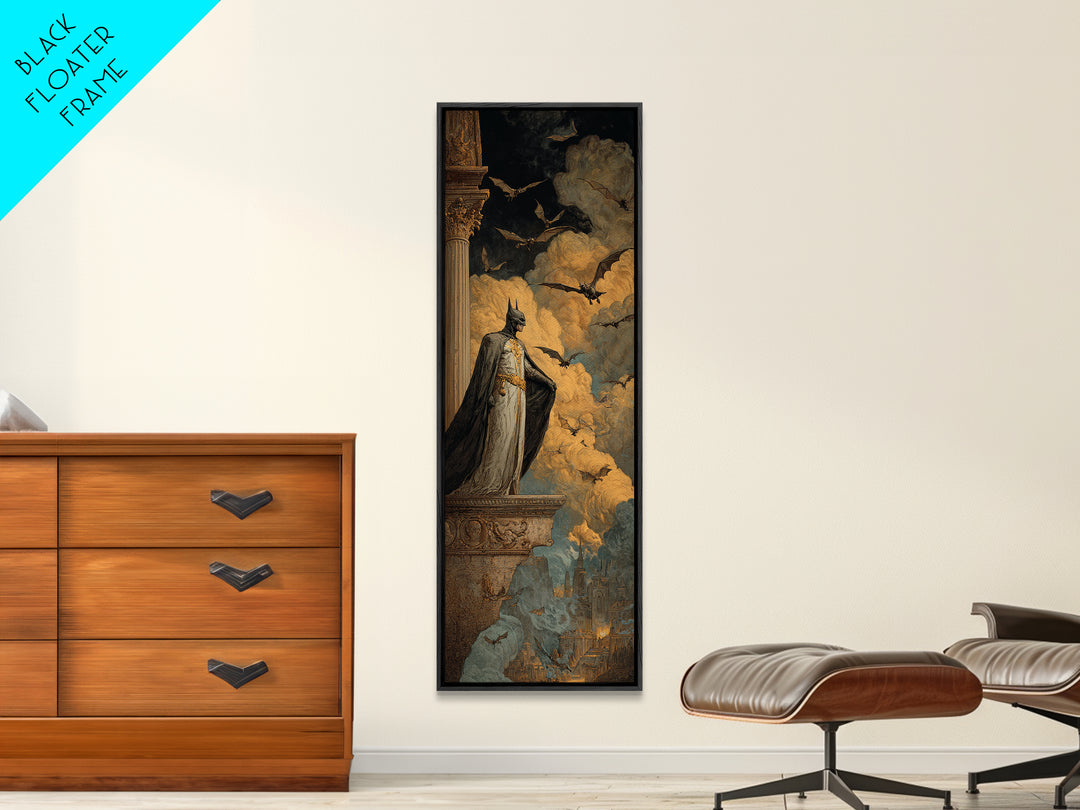 The Bat Prince, Apocalyptic Romantic Art, Tall Narrow Wall Art, Dark Fantasy Wall Art, Canvas Print, Halloween Wall Art, Dark Fantasy Art
