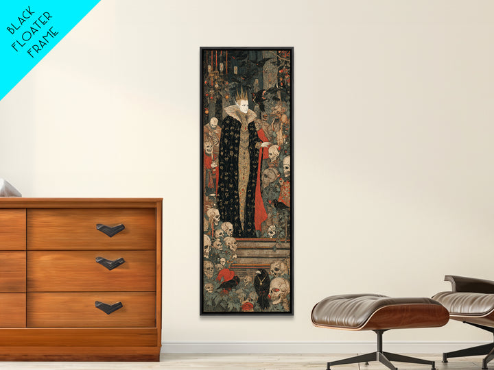 The Bat Prince, Grotesque Carnival Art, Tall Narrow Wall Art, Dark Fantasy Wall Art, Framed Canvas Print, Halloween Wall Art