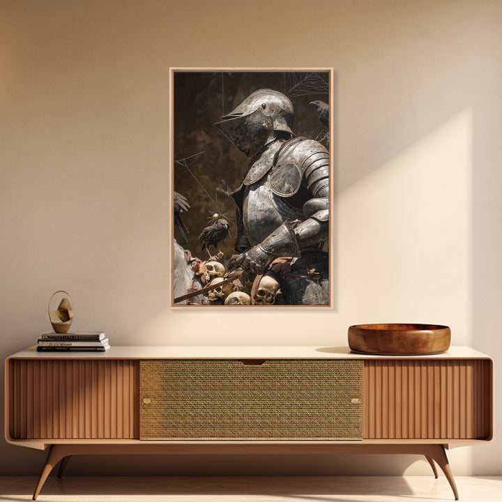 The Spider Knight, Danse Macabre Art, Vertical Wall Art, Macabre Wall Art, Canvas Print, Halloween Wall Art