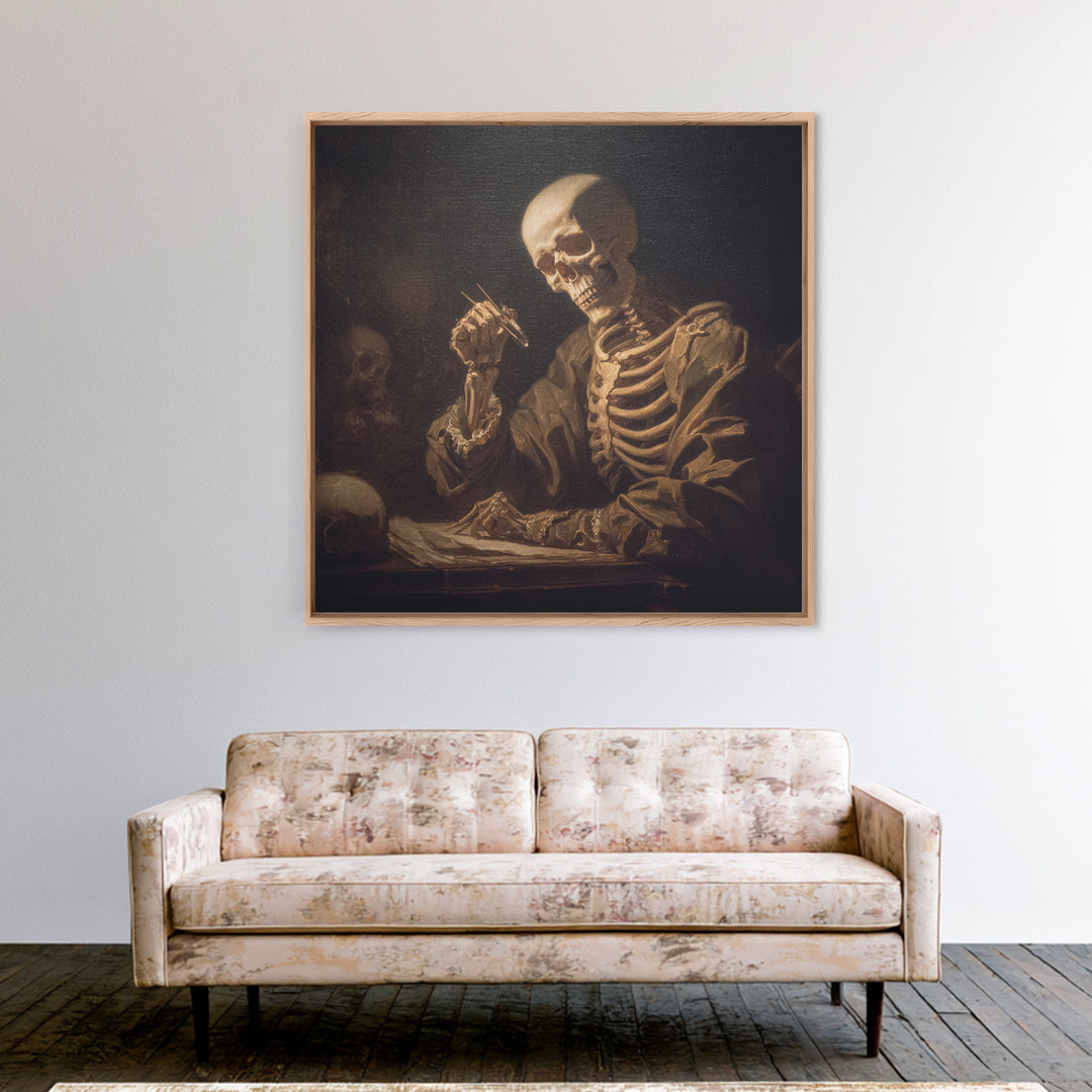 The Bone Sculptor, Gothic Nightmare Art, Square Wall Art, Dark Fantasy Wall Art, Canvas Print, Halloween Wall Art, Gothic Home Decor