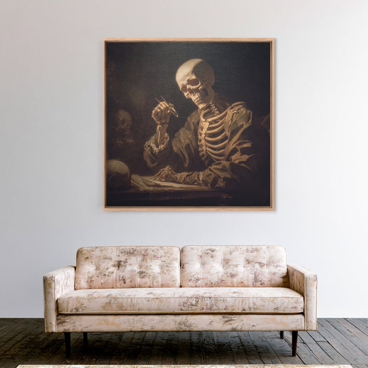 The Bone Sculptor, Gothic Nightmare Art, Square Wall Art, Dark Fantasy Wall Art, Canvas Print, Halloween Wall Art, Gothic Home Decor