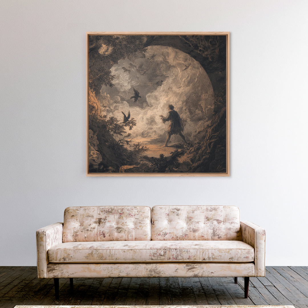 The Dream Eater, Baroque Witchcraft Art, Square Wall Art, Macabre Wall Art, Canvas Print, Halloween Wall Art, Dark Fantasy Art