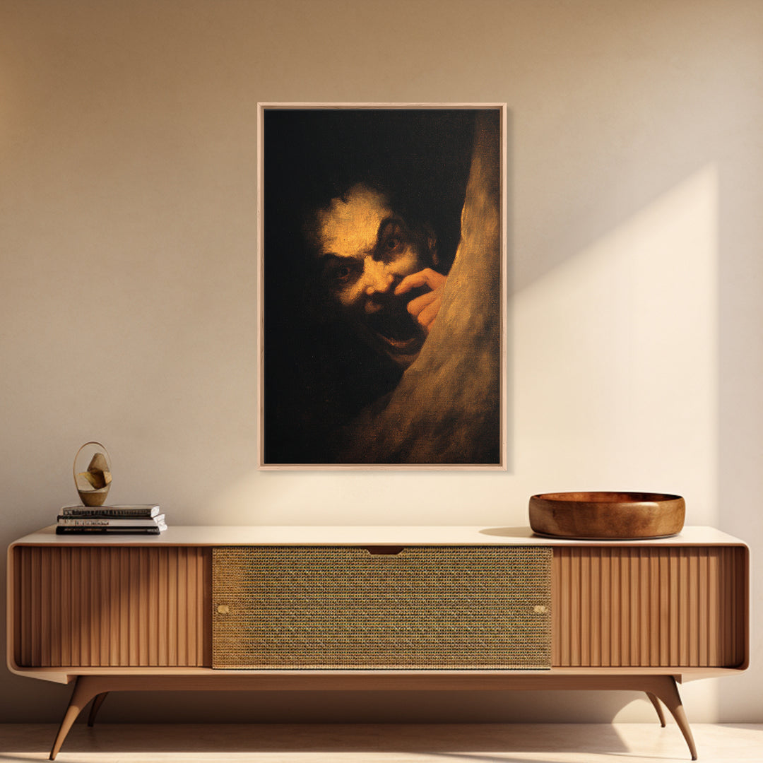 The Dream Eater, Dark Romantic Horror Art, Vertical Wall Art, Dark Fantasy Wall Art, Framed Canvas Print, Halloween Wall Art