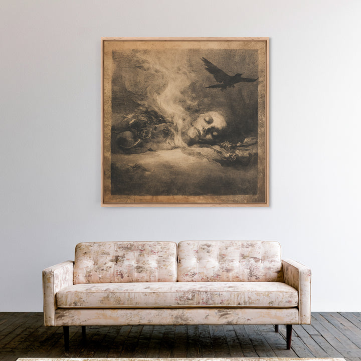 The Dream Eater, Symbolist Dream Art, Square Wall Art, Macabre Wall Art, Canvas Print, Halloween Wall Art, Statement Wall Art