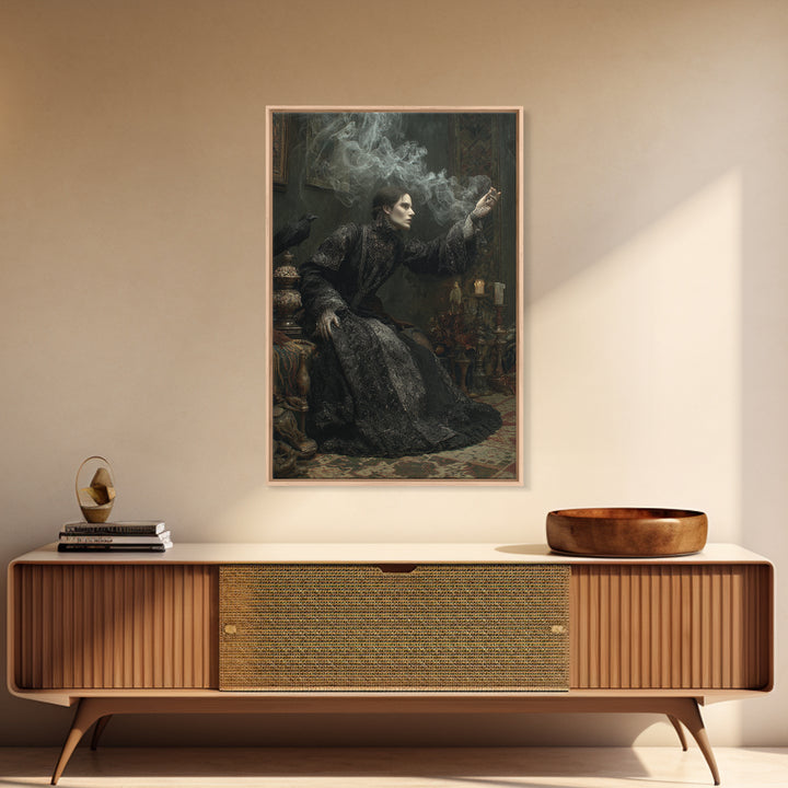 The Dream Eater, Ornate Symbolist Art, Vertical Wall Art, Dark Halloween Decor, Framed Canvas Print, Halloween Wall Art