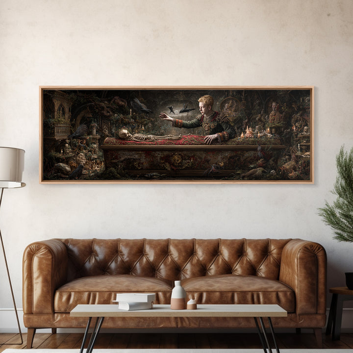 The Royal Coffin Maker, Medieval Grotesque Art, Extra Wide Wall Art, Gothic Horror Wall Art, Canvas Print, Halloween Wall Art