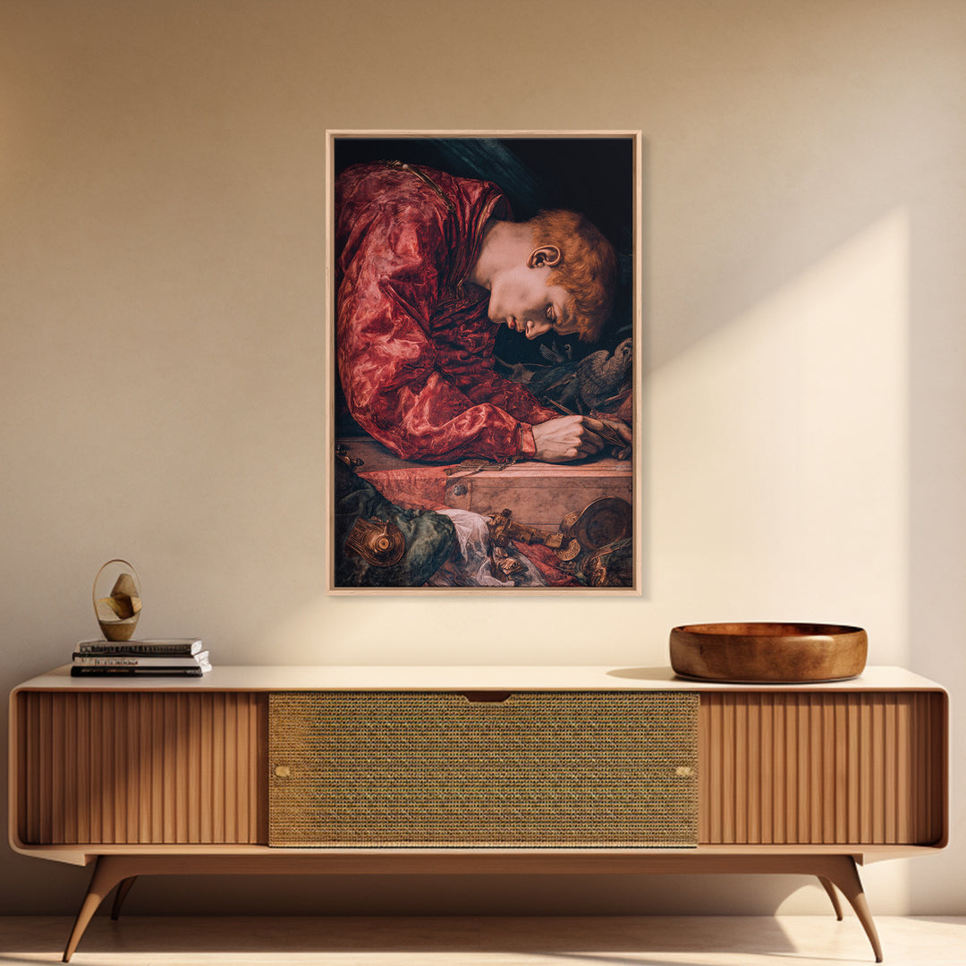 The Royal Coffin Maker, Dark Renaissance Art, Vertical Wall Art, Macabre Wall Art, Canvas Print, Halloween Wall Art
