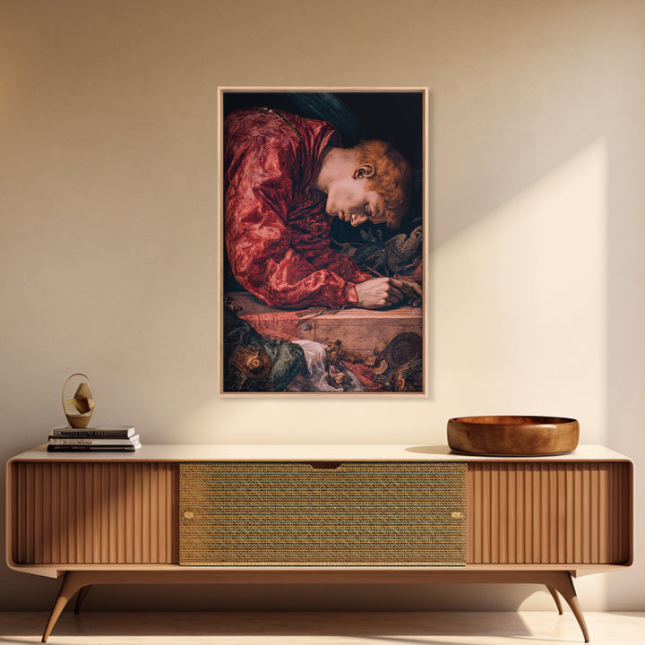 The Royal Coffin Maker, Dark Renaissance Art, Vertical Wall Art, Macabre Wall Art, Canvas Print, Halloween Wall Art