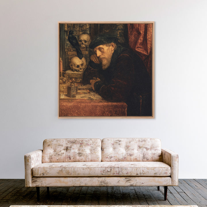 The Royal Coffin Maker, Danse Macabre Art, Square Wall Art, Dark Fantasy Wall Art, Framed Canvas Print, Halloween Decor