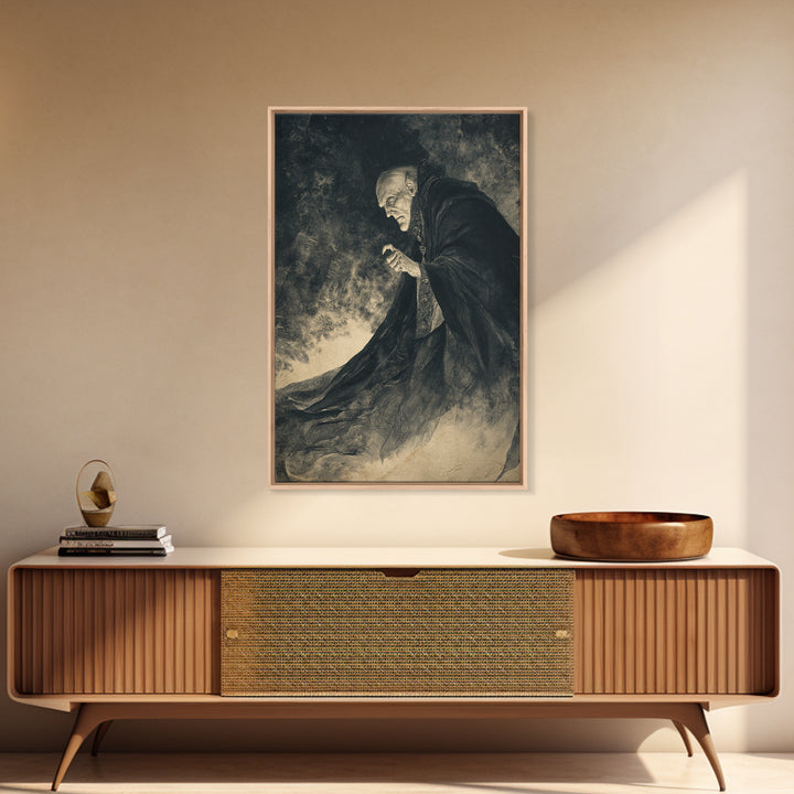 The Royal Coffin Maker, Expressionist Nightmare Art, Vertical Wall Art, Dark Fantasy Wall Art, Canvas Print, Halloween Wall Art