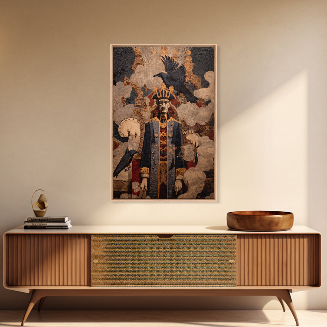 The Royal Coffin Maker, Expressionist Gothic Art, Vertical Wall Art, Gothic Horror Wall Art, Canvas Print, Halloween Wall Art