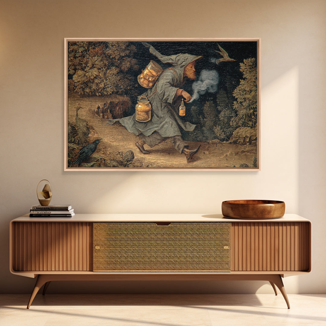 The Soul Collector, Medieval Grotesque Art, Landscape Wall Art, Gothic Horror Wall Art, Canvas Print, Halloween Wall Art